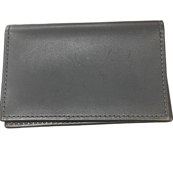 COACH Black Leather Card Holder Wallet - Unisex - Picture 11 of 13